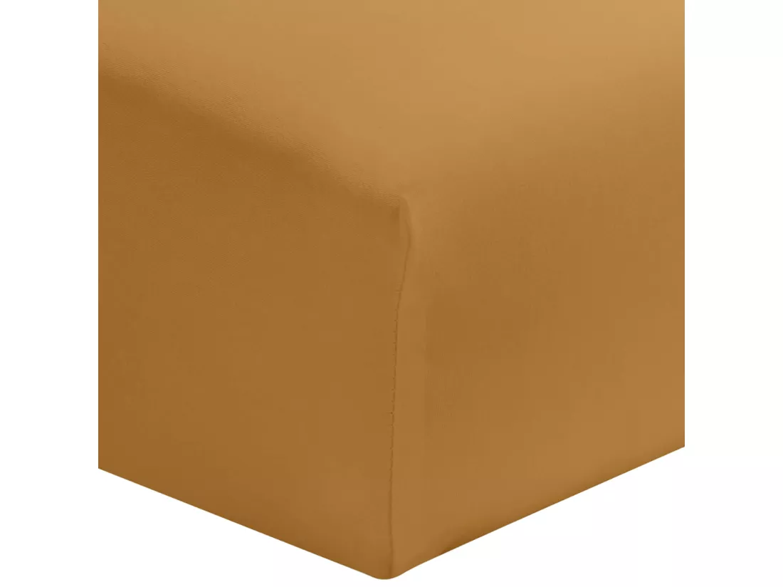 Drap housse TPR curry 100% coton biologique bonnet 30 cm 2x90x200 cm