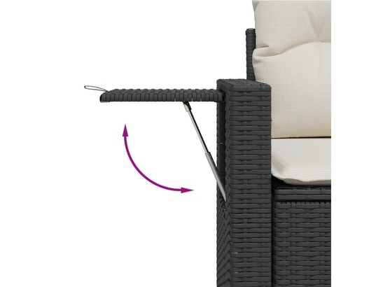 VIDAXL - Salon extérieur Salon de jardin 5 pcs avec coussins noir résine tressée