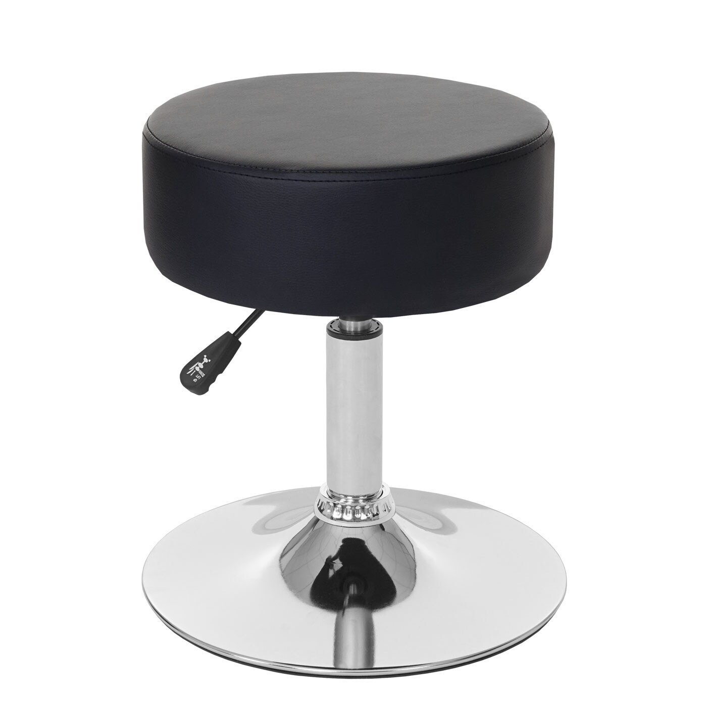 Hocker MCW-C22, Sitzhocker Schminkhocker, höhenverstellbar Ø 35cm ~ Kunstleder, schwarz