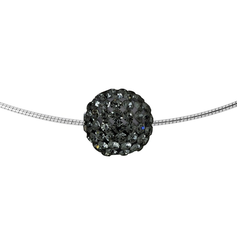 Collier - Cristal noir - Argent 925