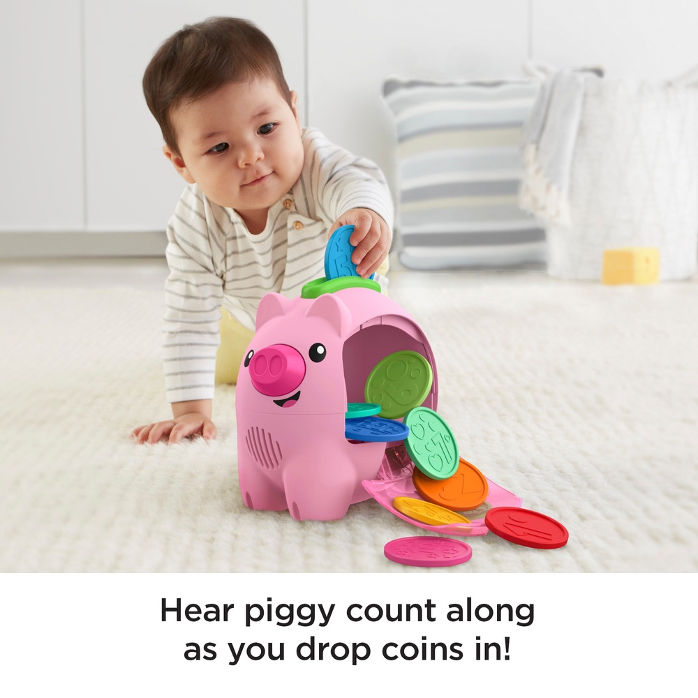 Fisher-Price Lachen & Lernen Zählen & Rumpeln Sparschwein Aktivitätsspielzeug