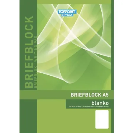 Stylex Briefblöcke blanco, DIN A5, 5 Stück