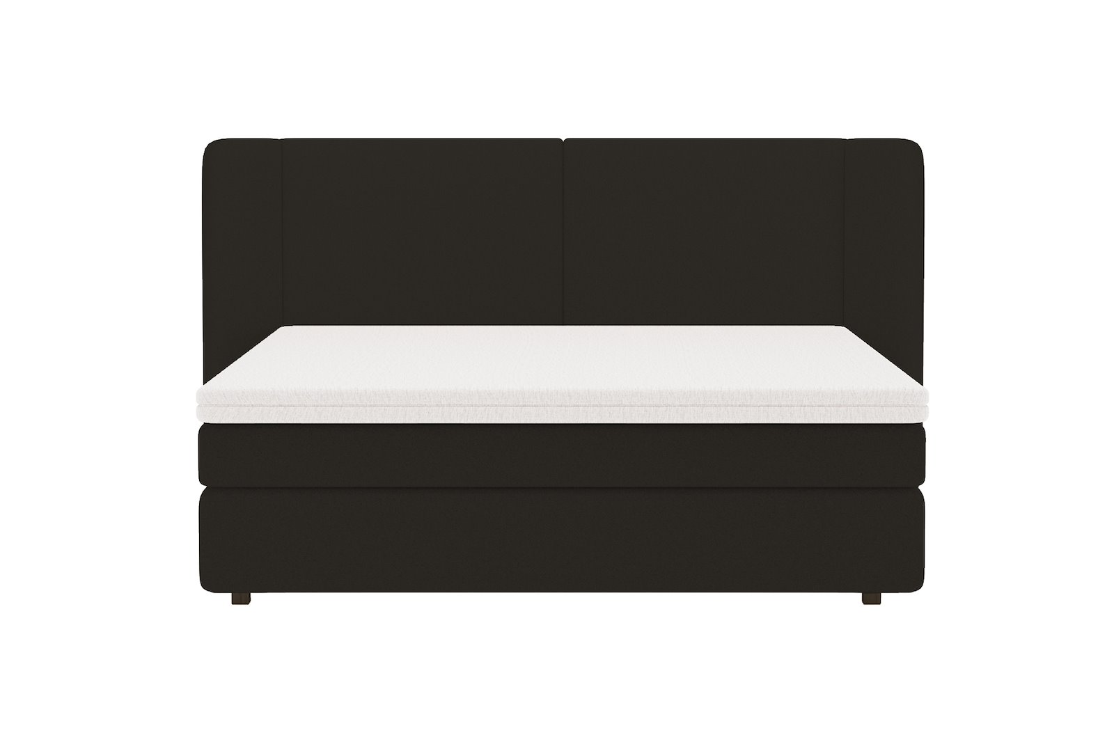 Premium LUX 3 kontinental 160x200 cm I tekstil Copenhagen 800 sort. Medium / medium med Premium lux 3 overmadrass og sort firkantede ben 10 cm, gavl selges separate