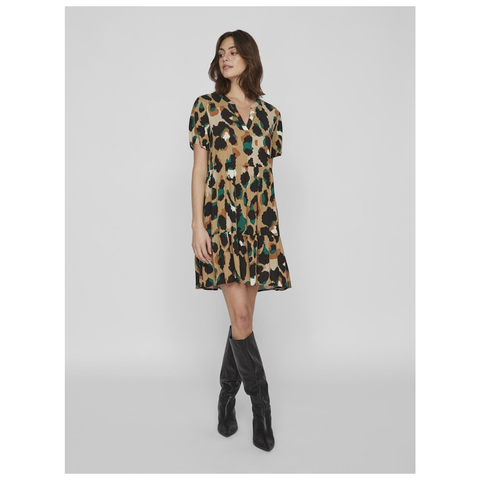 Vila VIPAYA V-NECK S/S DRESS - NOOS