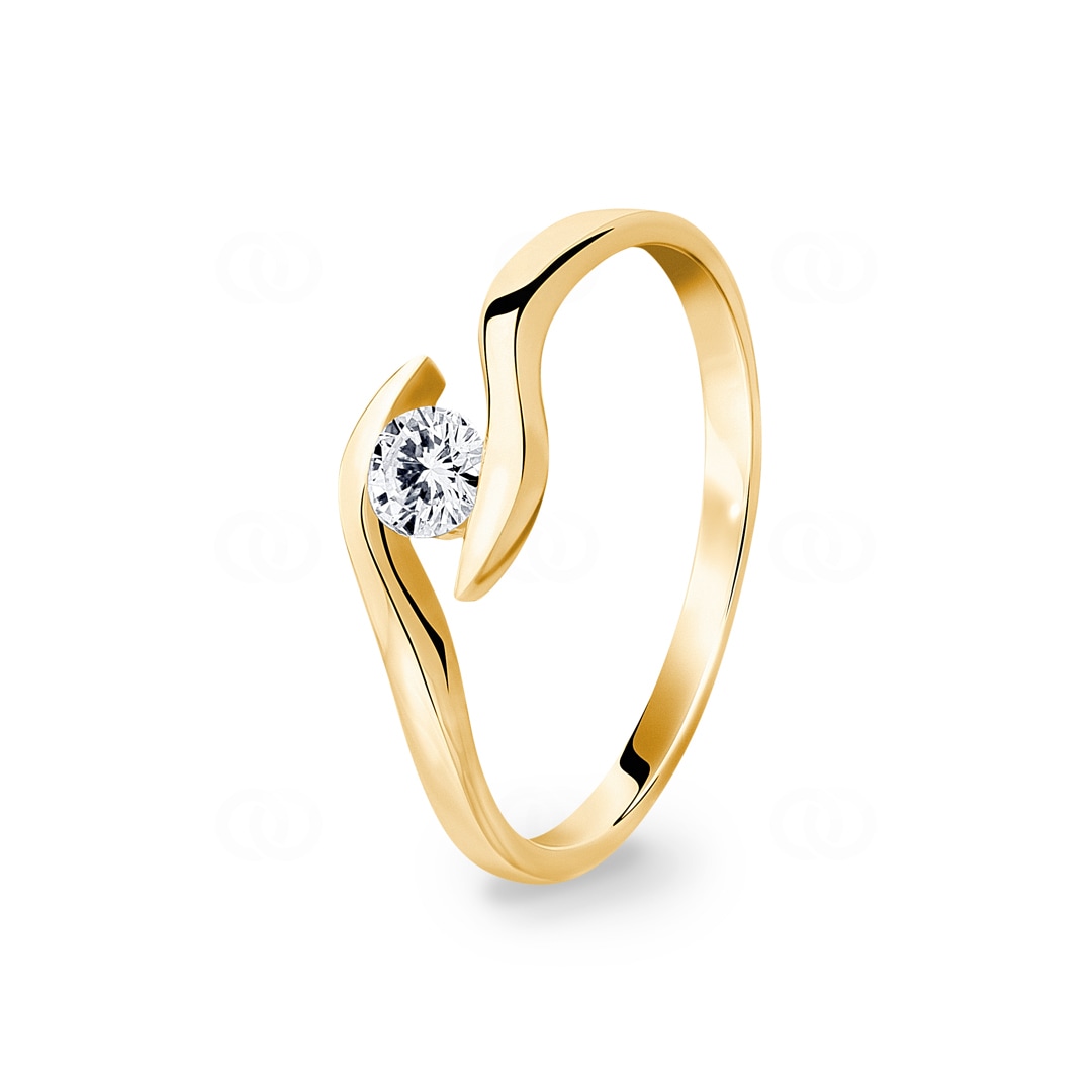 0.15 Karat Diamant Spannring 750/18 K Gelbgold