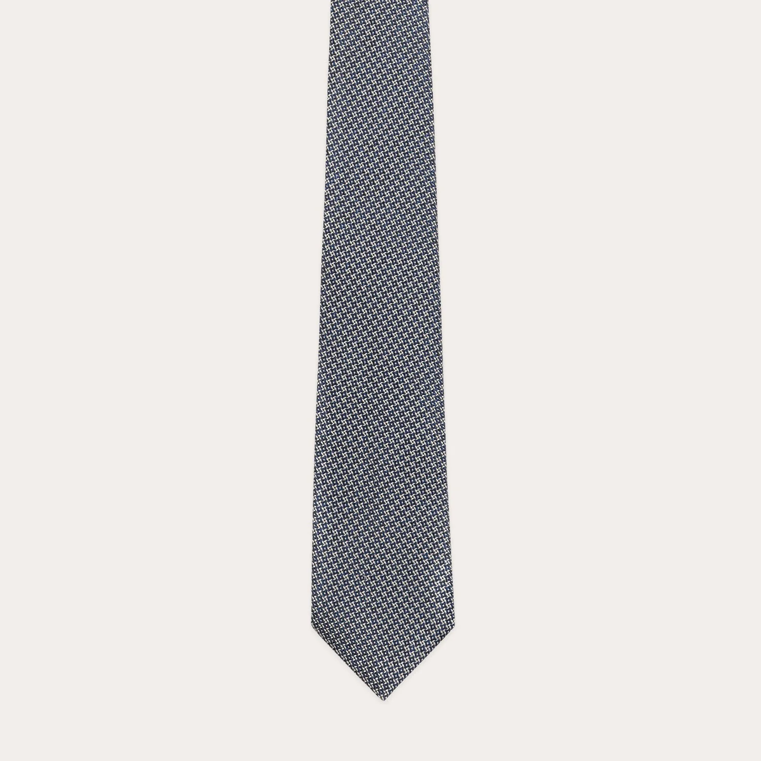 Blue and gray patterned tie