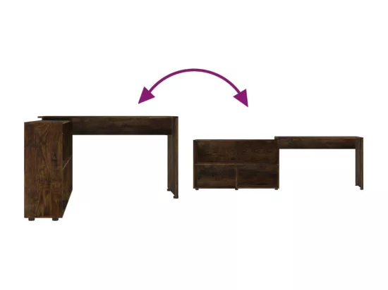 Bureau d'angle Chêne fumé Bois d'ingénierie