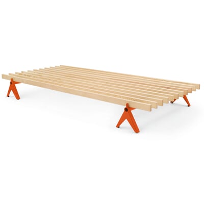 Bett Simplon - 90 cm, RAL 2001 Rotorange