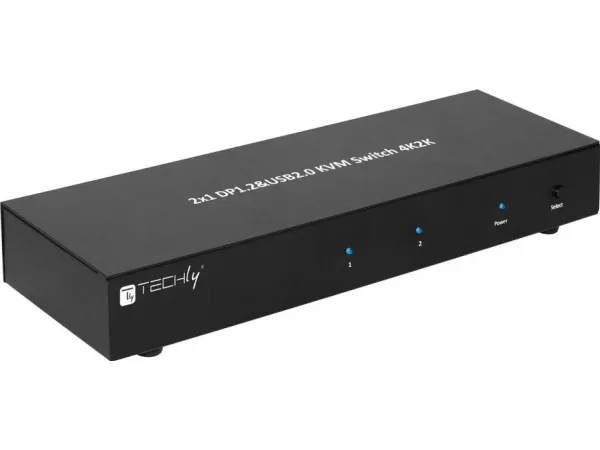 TECHly 2-Port DisplayPort1.2 Dual-Monitor KVM Switch - KVM / audio / USB switch - 2 x KVM / audio - 1 lokalbruger - desktop