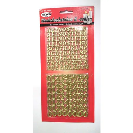Meyco Wachsbuchstaben und-Zahlen gold 158-teilig