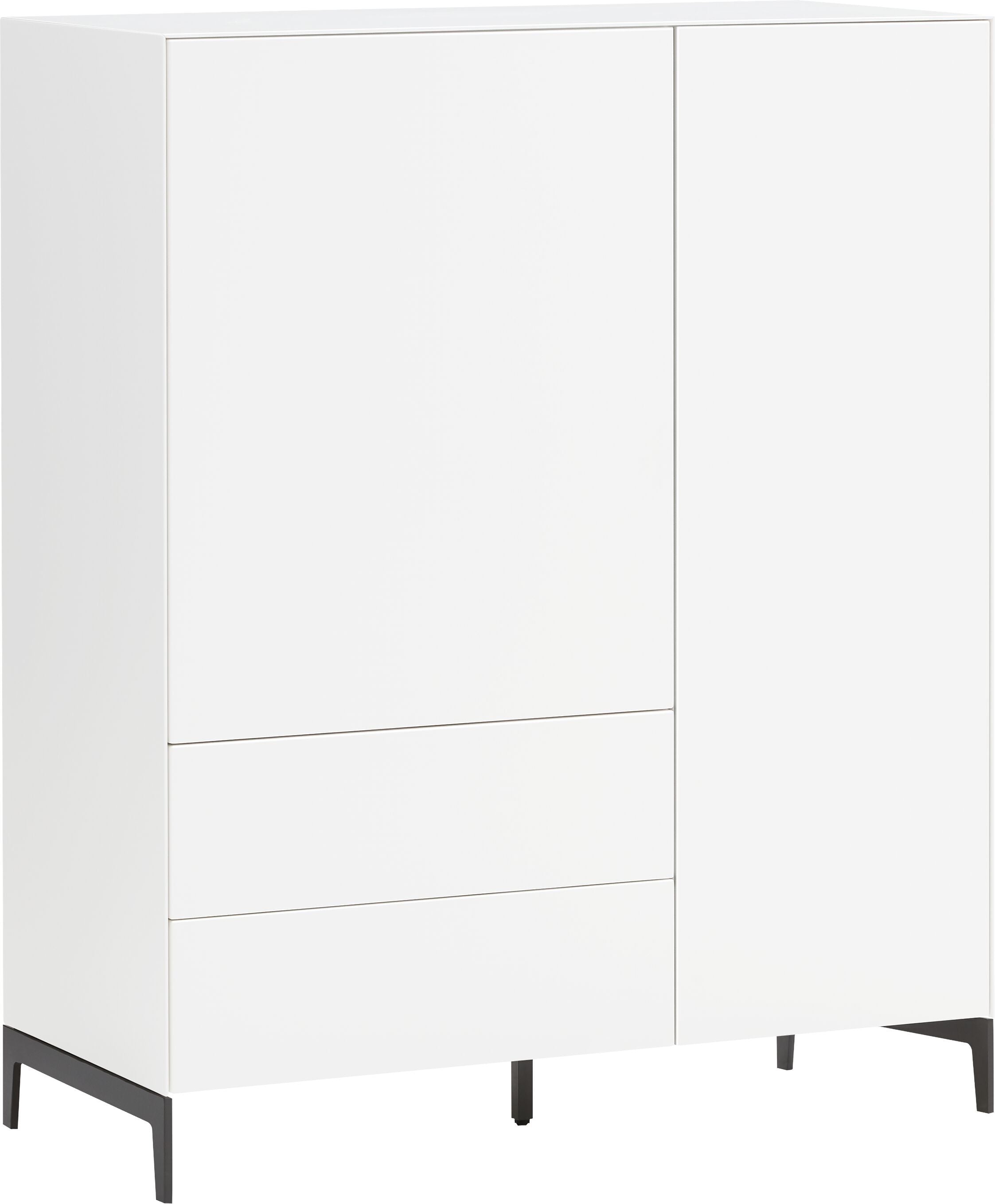 LUX Highboard - Weiss / B: 100.0 cm x T: 46.0 cm x H: 123.5 cm