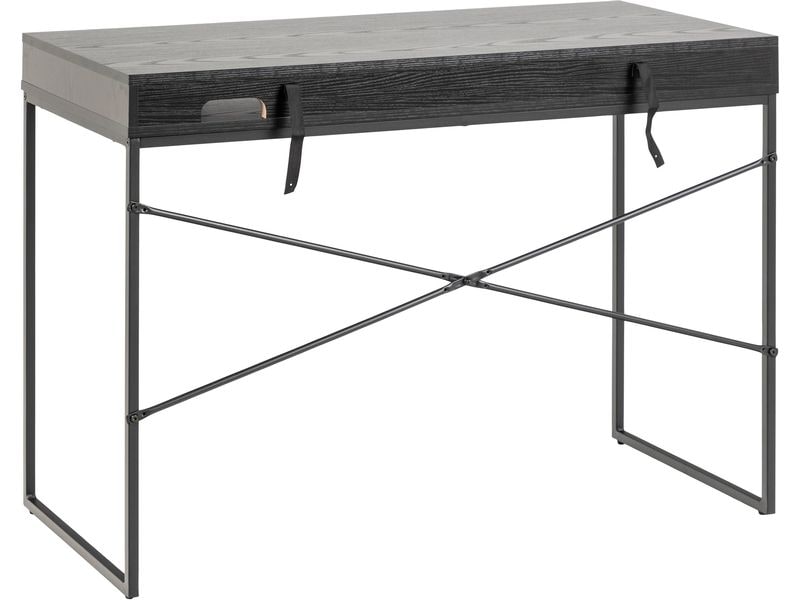 AC Design Tisch Seaford, Schwarz matt / Schwarz matt Bürotisch im modernen Industriestil