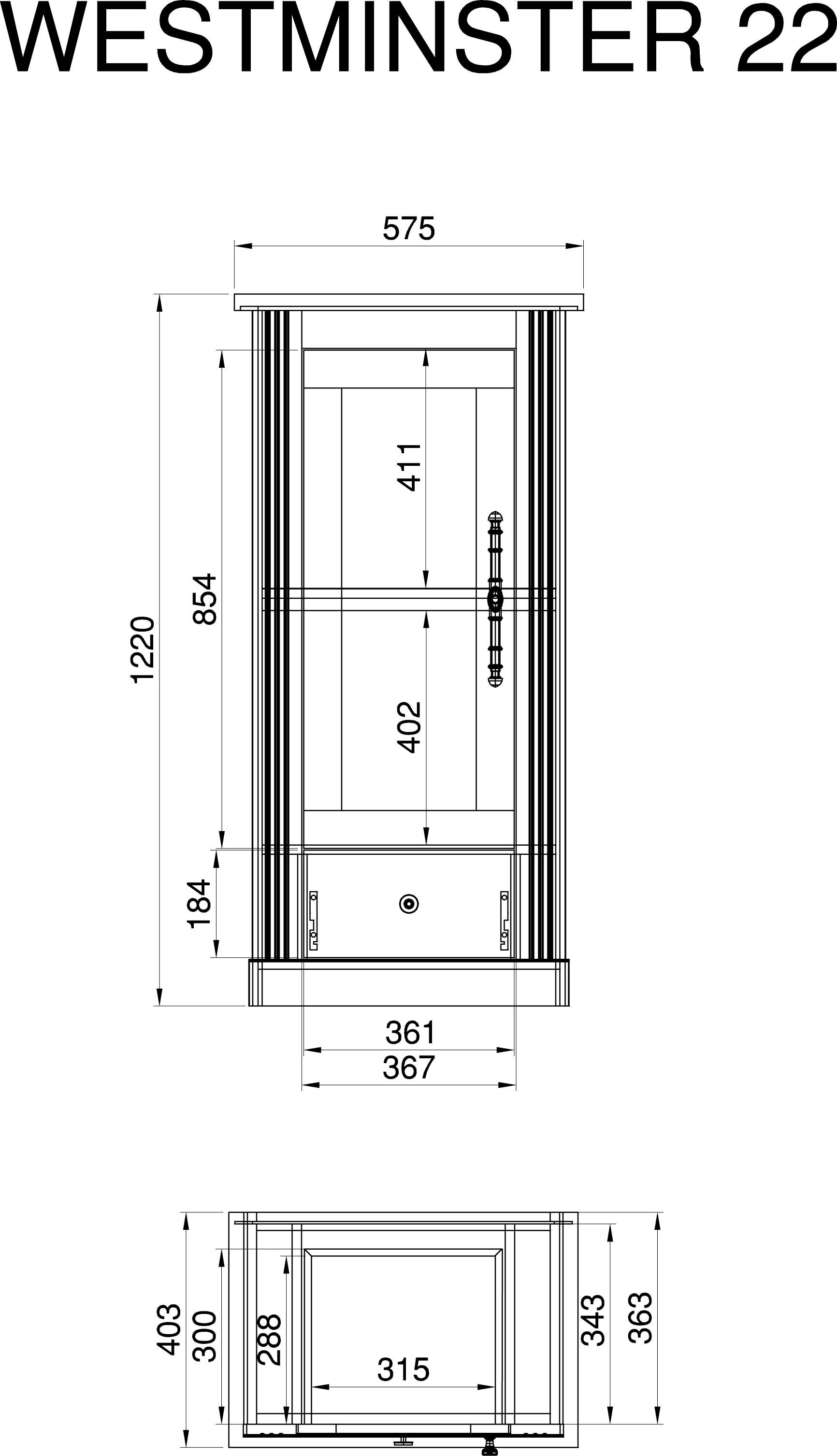 Home affaire Vitrine »Westminster TOPSELLER!« Höhe ca. 122cm,  im romantischen landhausstil