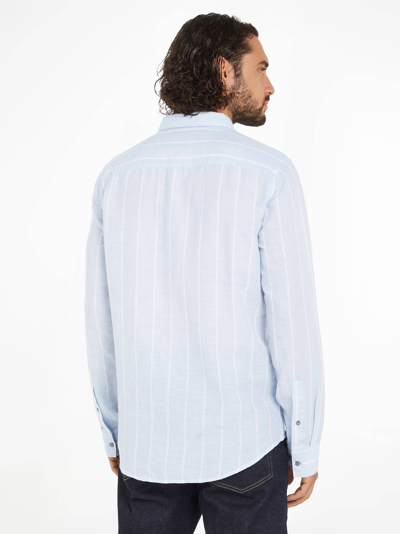 CALVIN KLEIN| Herren Freizeithemd Langarm mit Leinen