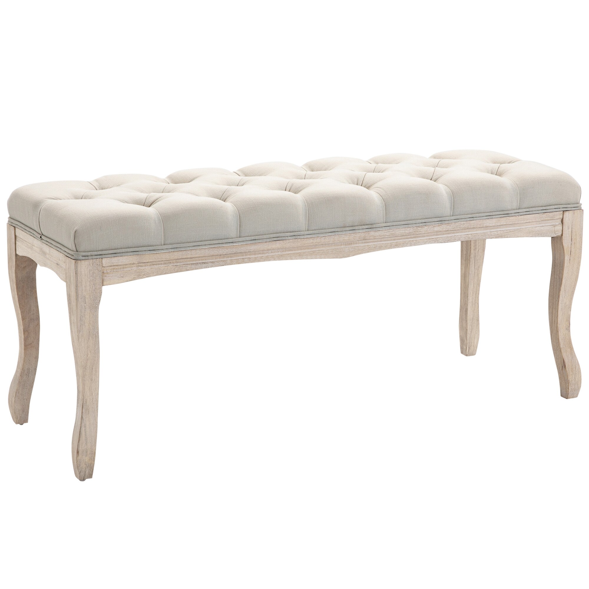 HOMCOM Polsterbank mit getufteten Design beige 110B x 38T x 49H cm