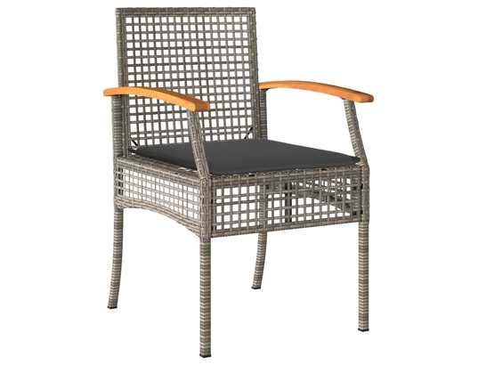 VIDAXL - Chaises de jardin coussins lot de 4 gris résine tressée acac...