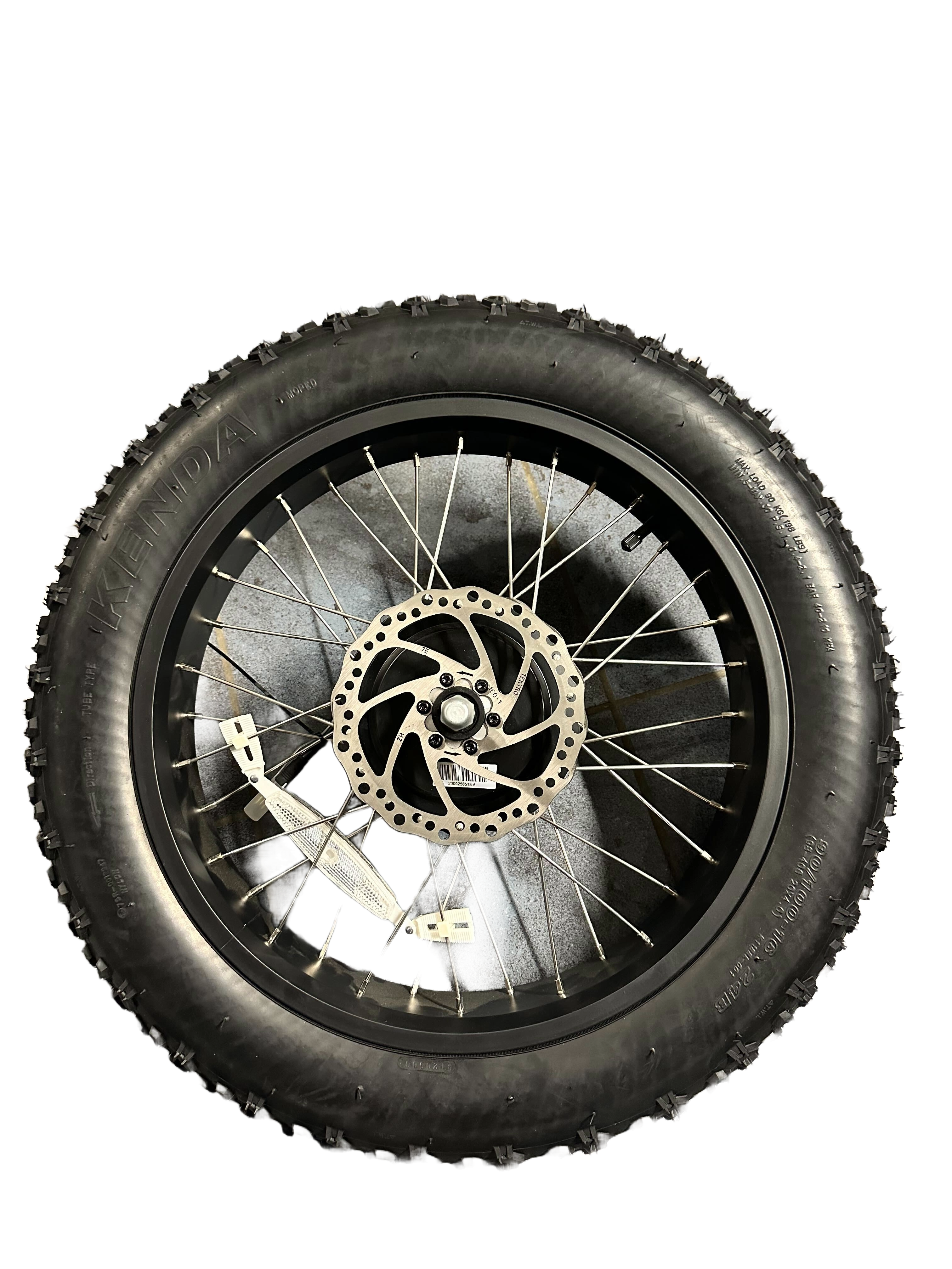 Roue Complète Arrière (Pneu, Chambre à air, Rayons, Jante, Disque, Réflecteur, Casette, Moteur 250W) pour Vélo Électrique Garrett Miller