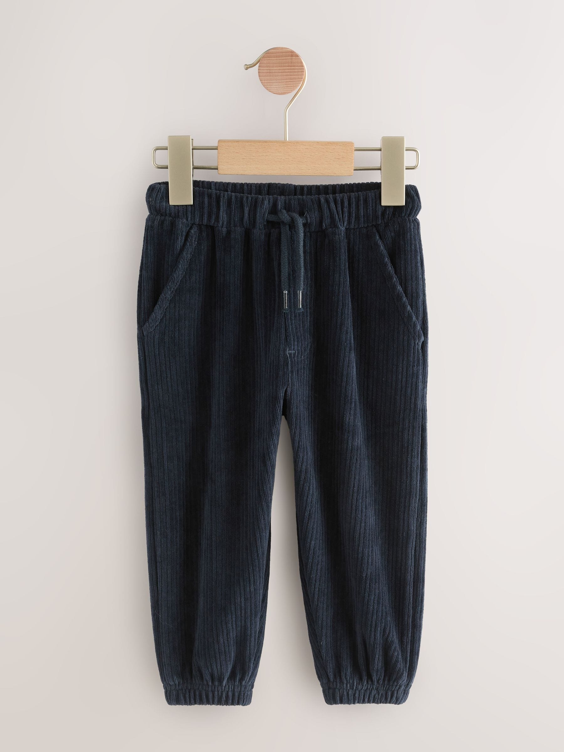 Donkerblauw - Jersey corduroy joggingbroek (3mnd -7jr)