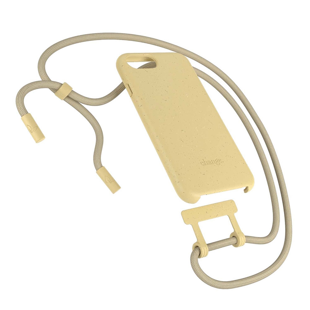 iPhone SE (2022/2020) / 8 / 7 / 6S Necklace ChangeCase Antimikrobielle Hülle Biologisch Abbaubar   Abnehmbare Handykette CHA003 - Gelb