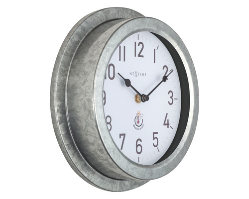 Buitenwandklok Poppy zilver Ø 22 cm