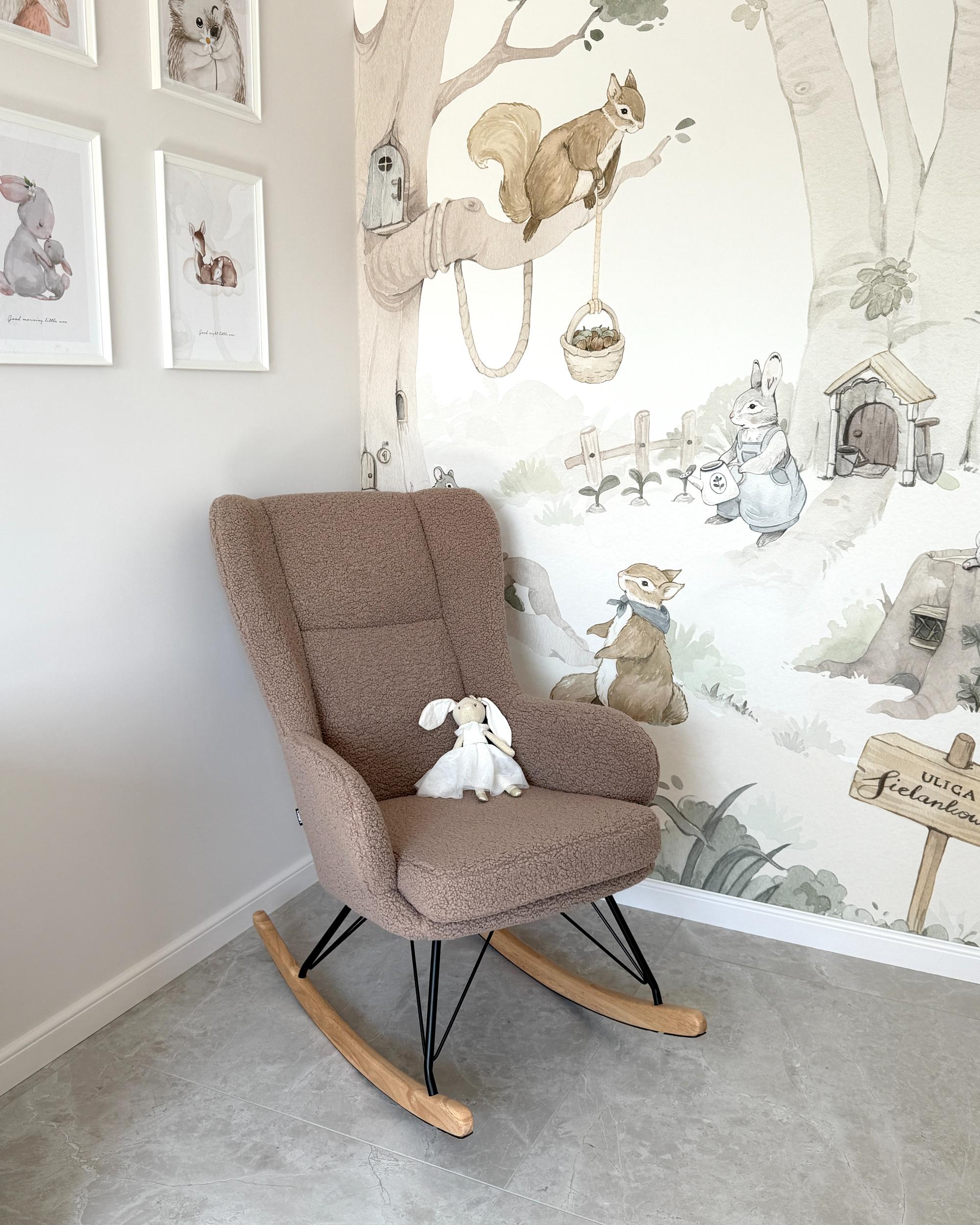 Schommelstoel LUOMA Bouclé Beige