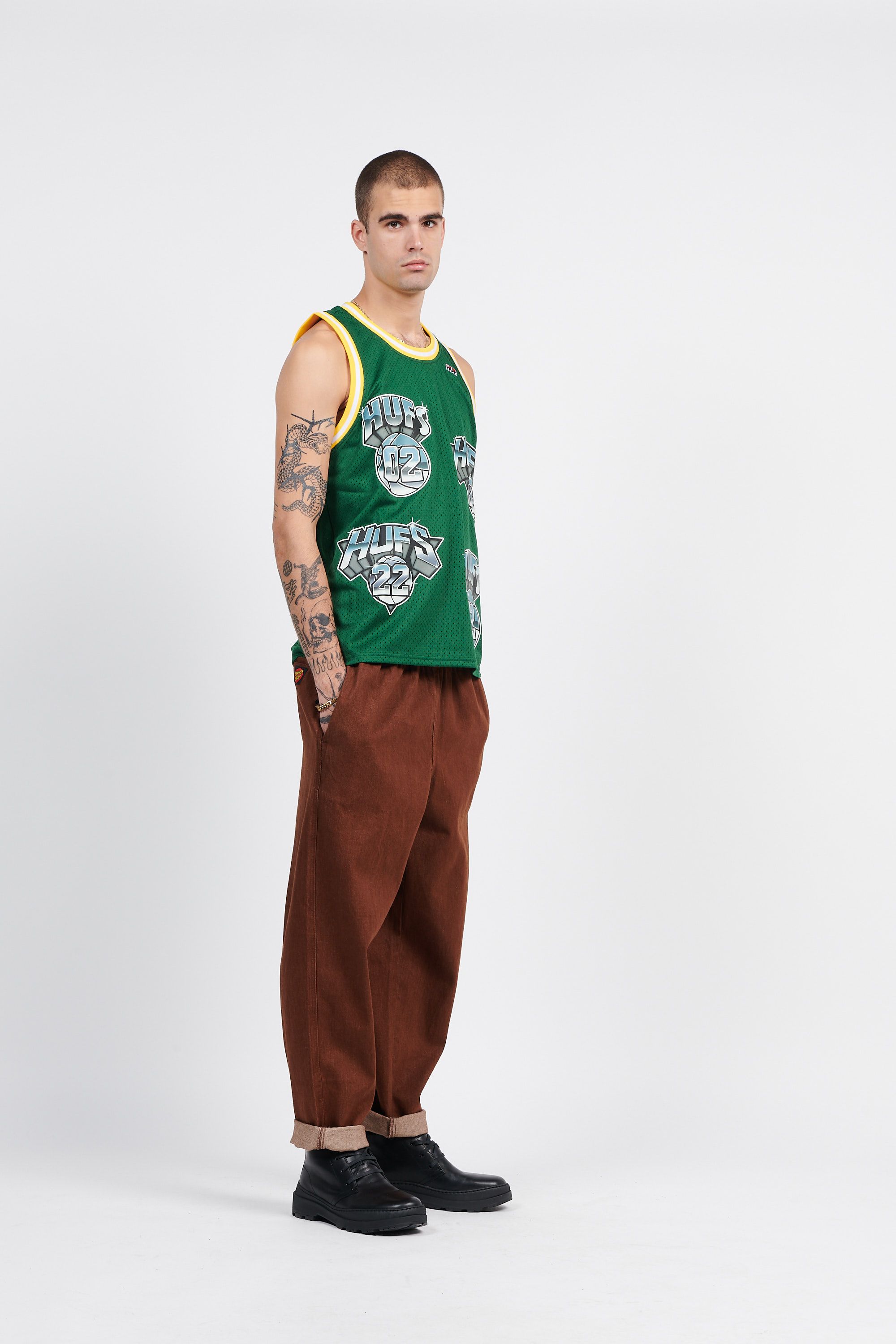 HUF T-SHIRT BASKETBALL JERSEY Vert