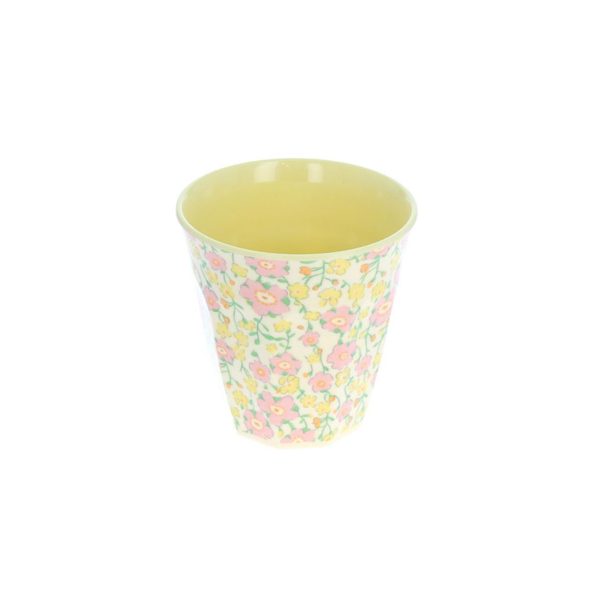 Petit verre en mélamine fleurs jaunes mini 90's Pause goûter