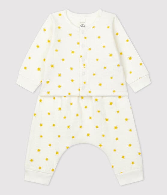 Ensemble 2 pièces imprimé soleil en tubique bio bébé