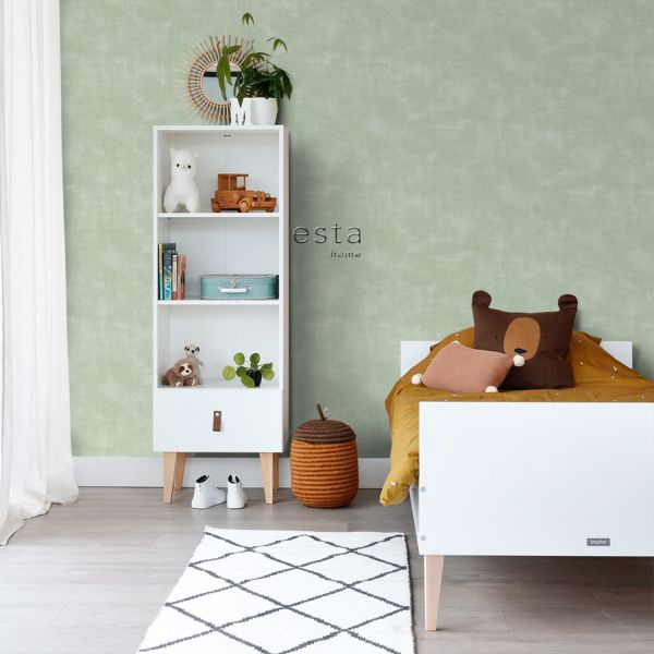 Estahome Betonlook Behang - 0,53 x 10,05 m - Lichtgroen