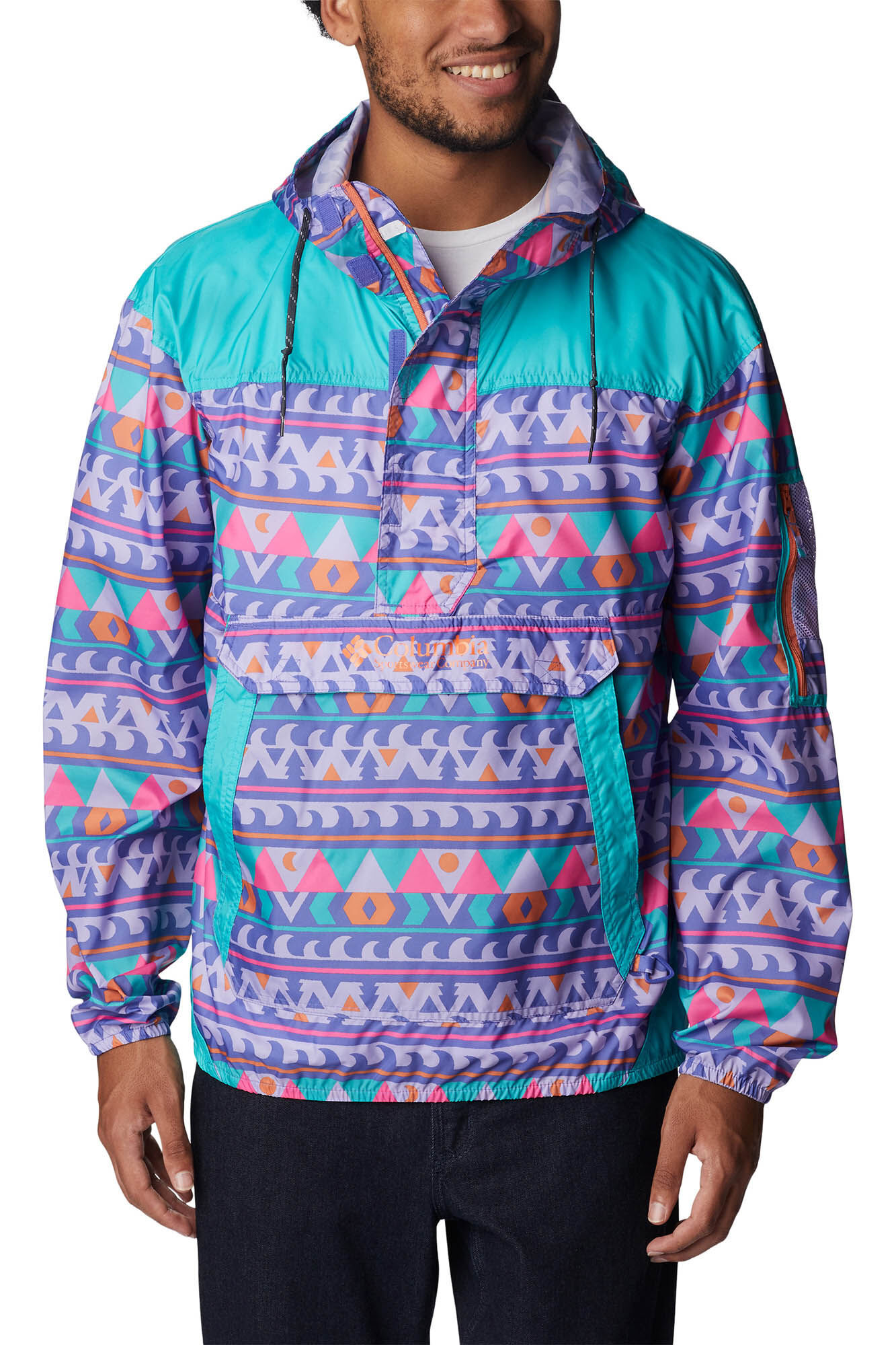 Jaqueta corta-vento masculina Columbia Challenger™ - Roxa
