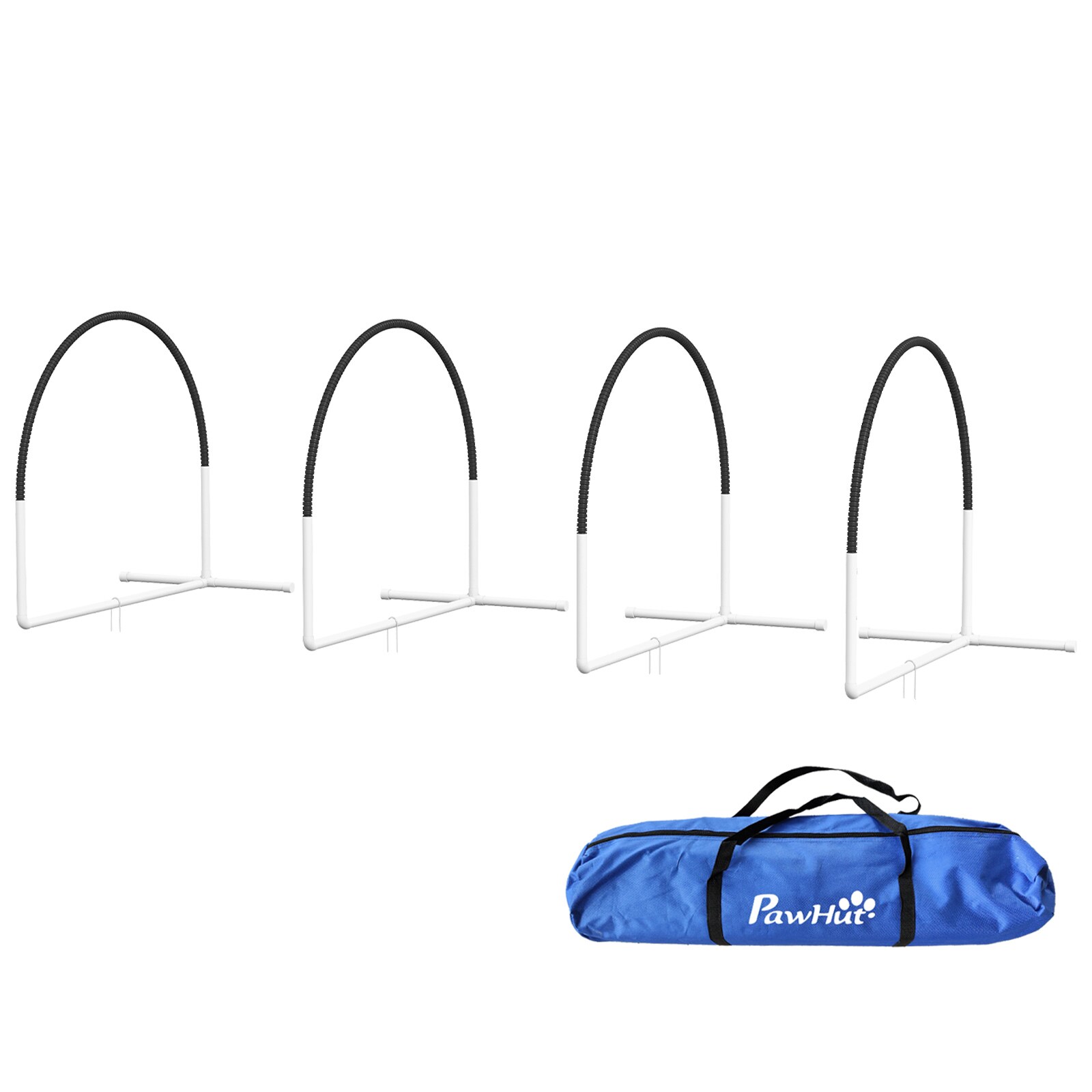 PawHut Hürdenlaufset mit Tragetasche weiß 89L x 69B x 99H cm