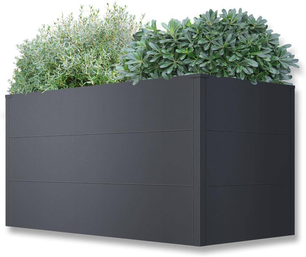 Metzler Hochbeet für den Garten – Stahl in Eisenglimmer | Witterungsbeständiges Metall-Gartenbeet, Pflanzenbeet, Blumenhochbeet | 150 x 75 x 77 cm
