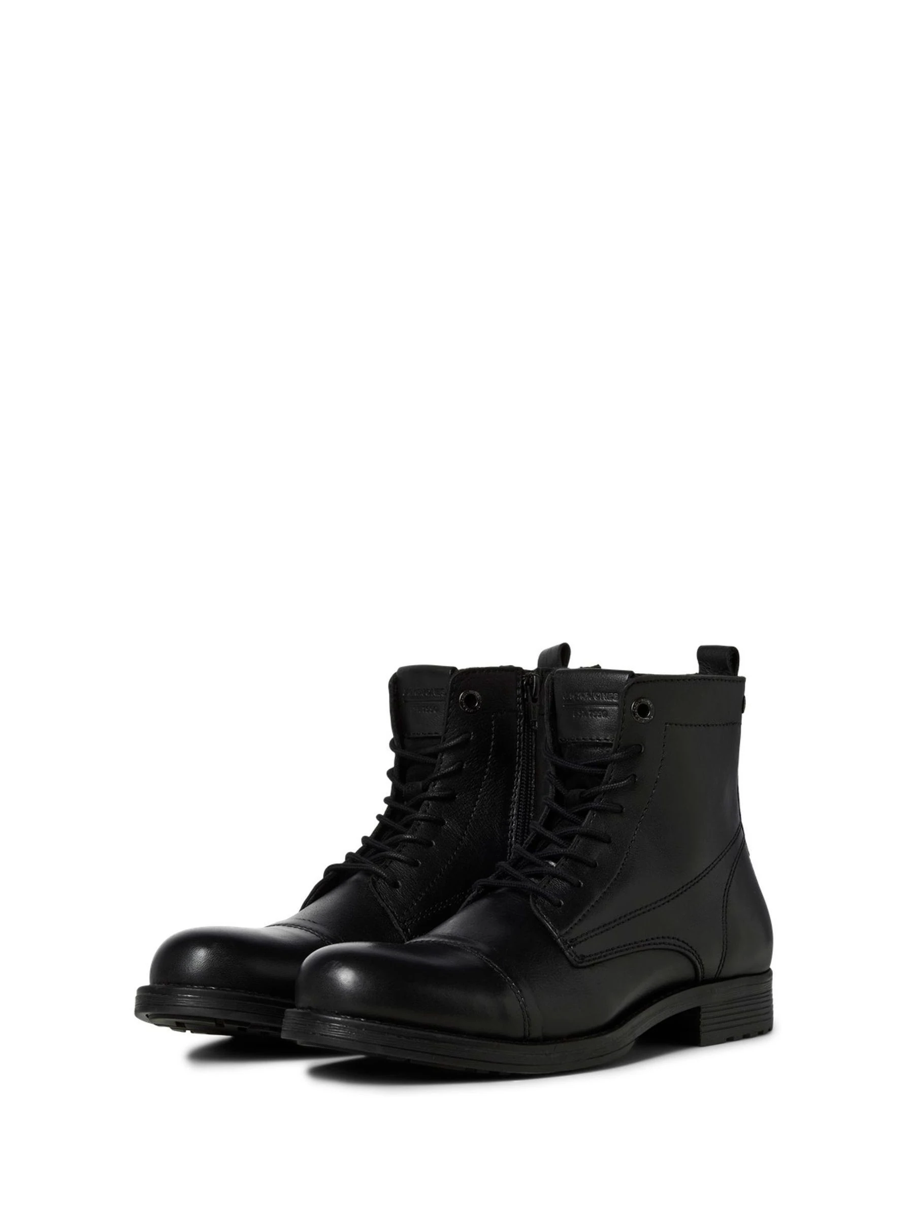 Zwart - JACK & JONES leren laarzen