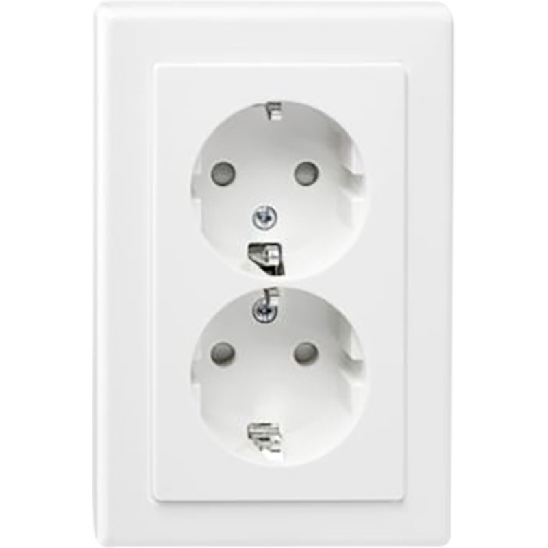 Schneider Electric Systeem-M wandcontactdoos dubbel inbouw RA KV Glanzend wit