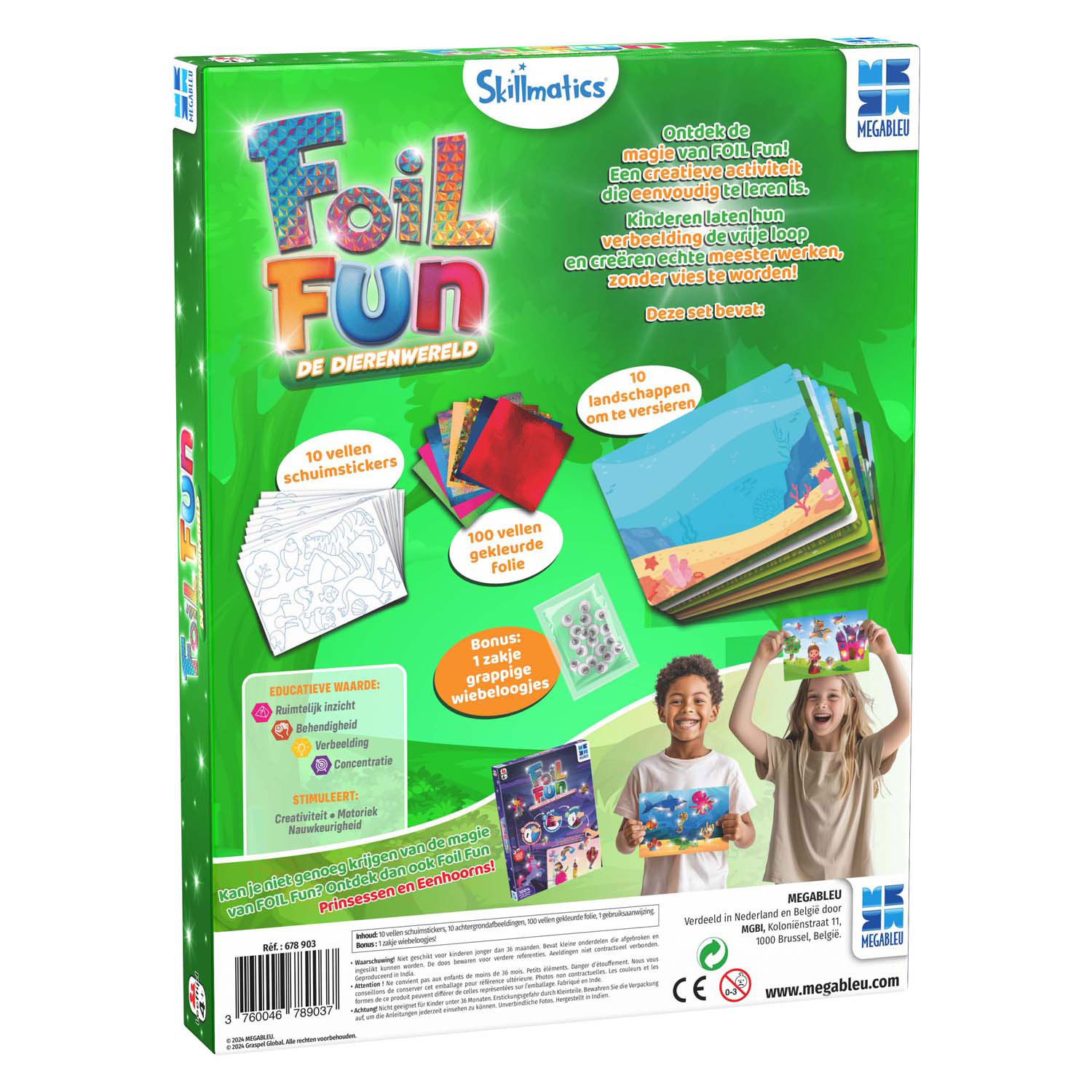 Megableu Foil Fun Stickers maken Dieren, 100 Stickers