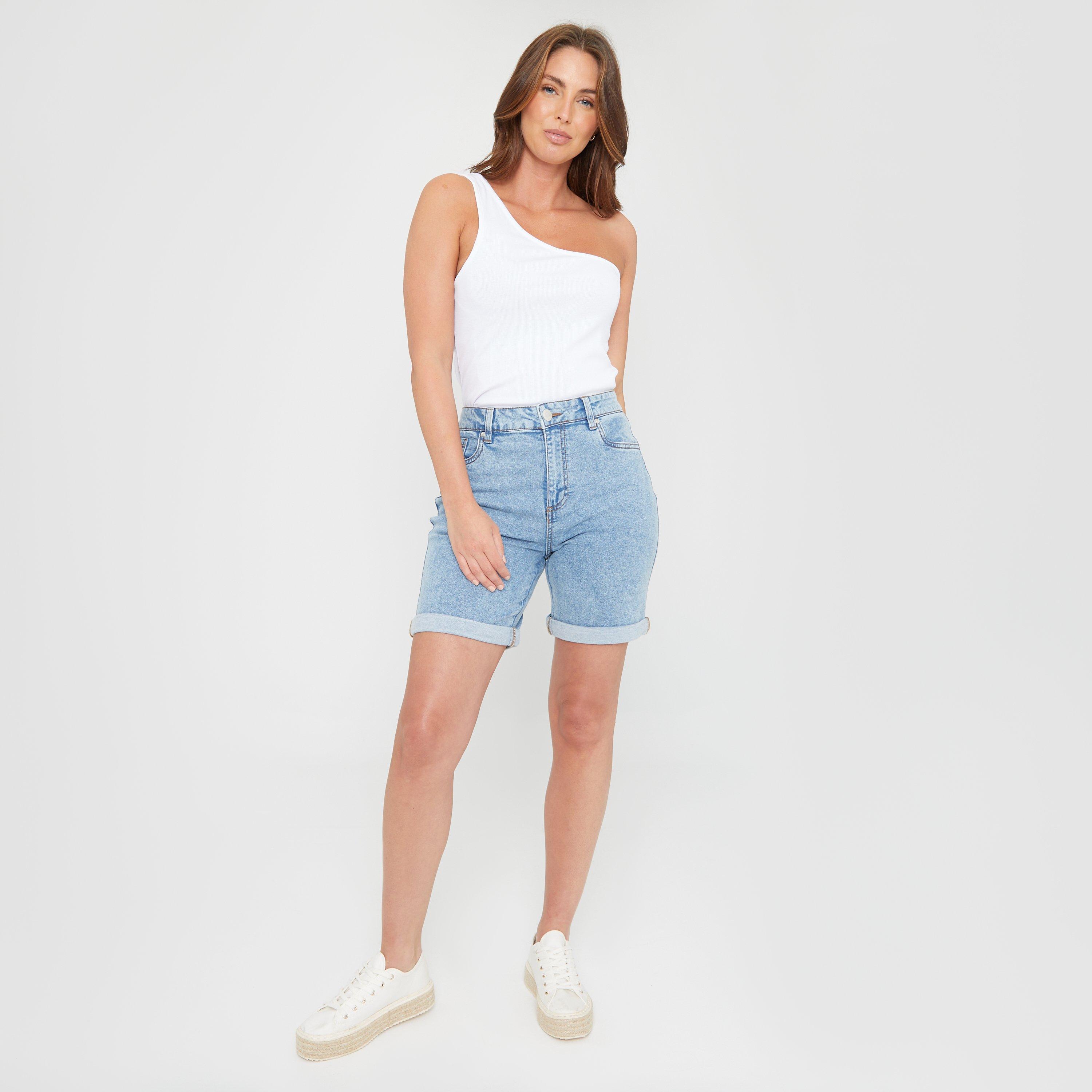 Be You Ladies One Shoulder Rib Top