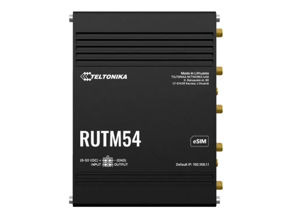 Teltonika RUTM54 - Trådløs router - WWAN 4-port switch - 1GbE, PPP - Wi-Fi 5 - Dual Band - 5G, 4G, 3G - DIN monterbar på skinne, overflademonterbar, væg-monterbar