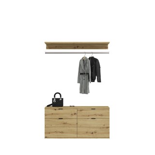 Kommode mit Garderobenstange PROJEKT X Braun 121x62 cm