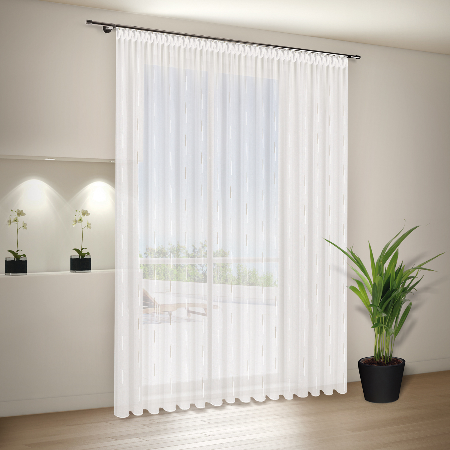 Store - weiß-beige - 300x245 cm