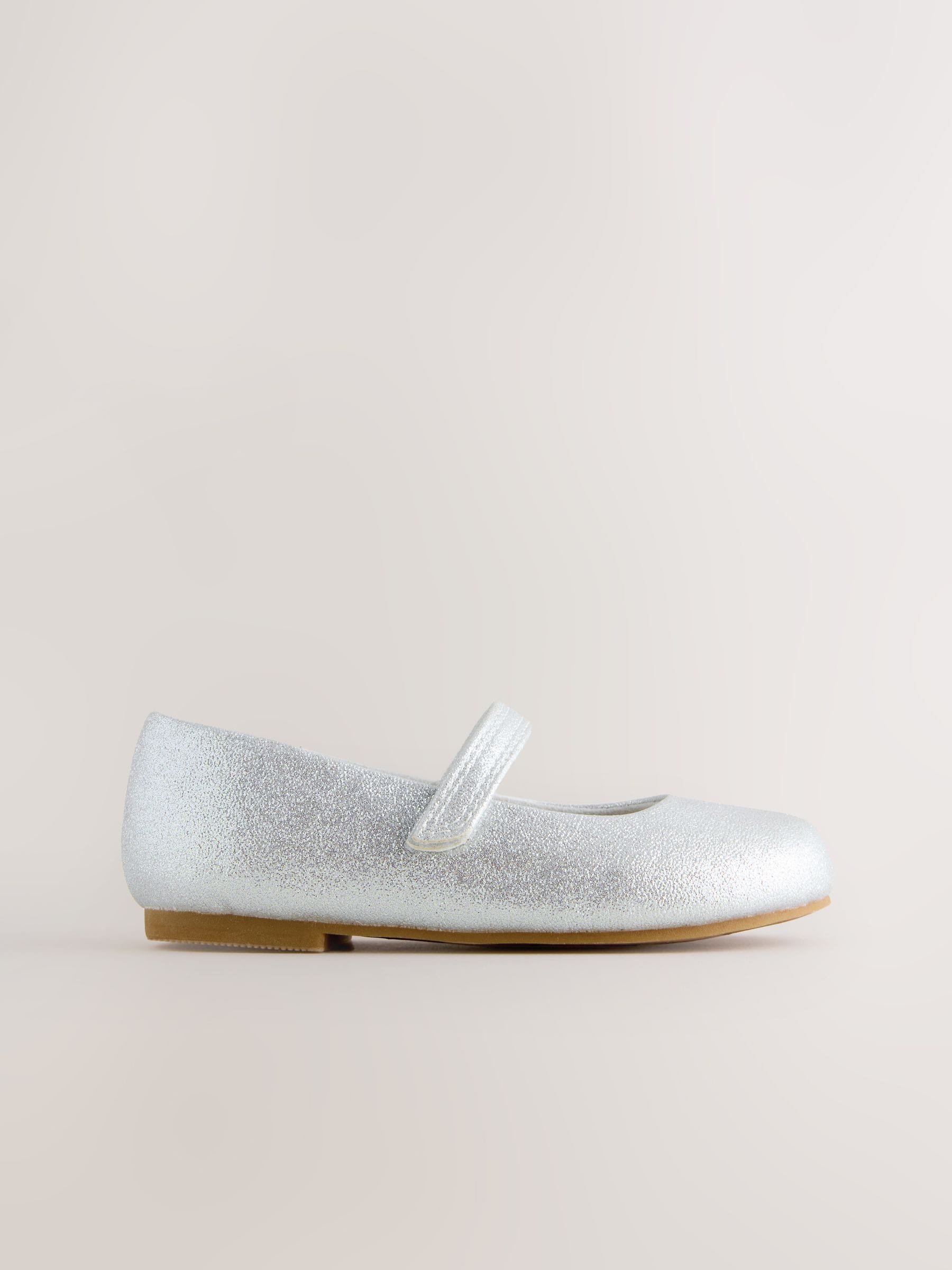 Zilver - Mary Jane gelegenheidsschoenen met klittenbandsluiting