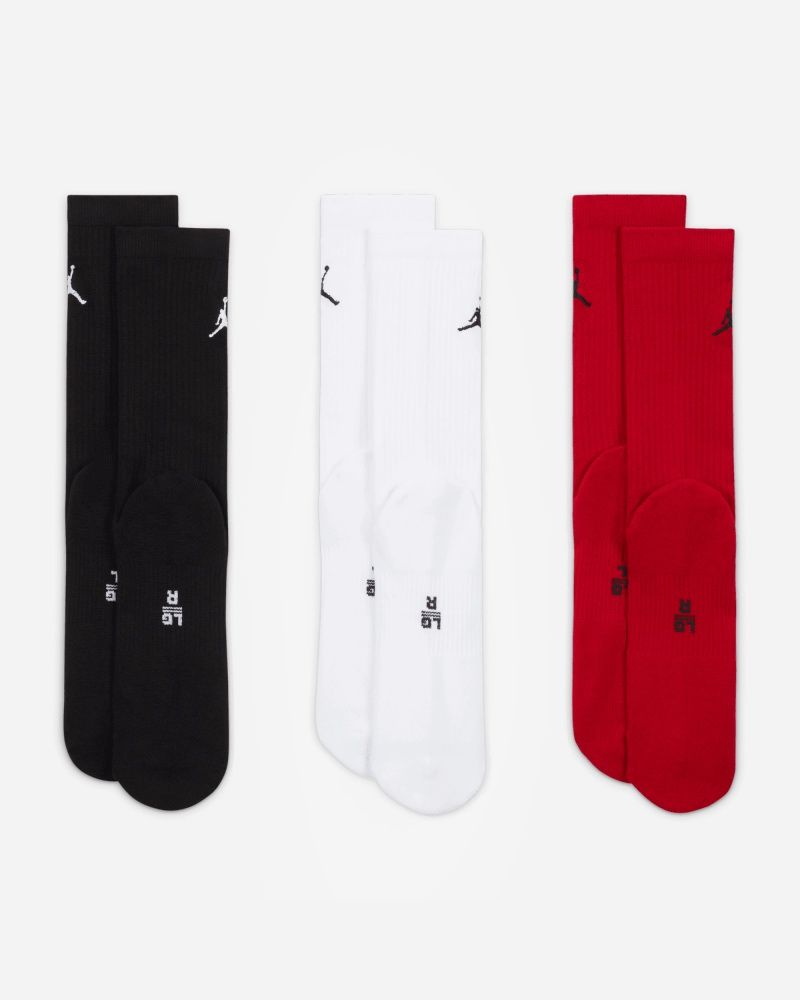 Lot de 3 paires de chaussettes Nike Jordan Noir/Blanc/Rouge pour adulte