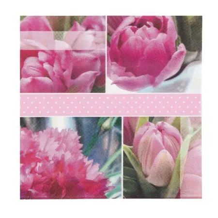 Jet Papier Servietten Tulipes Roses pink, ca. 33x33cm, 20 Stück