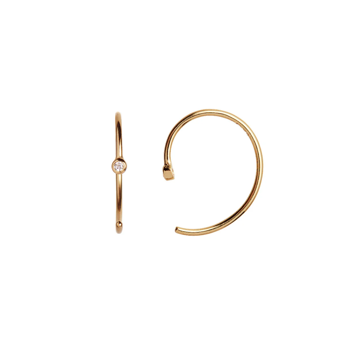 STINE A Jewelry  One dot open creol - Forgyldt