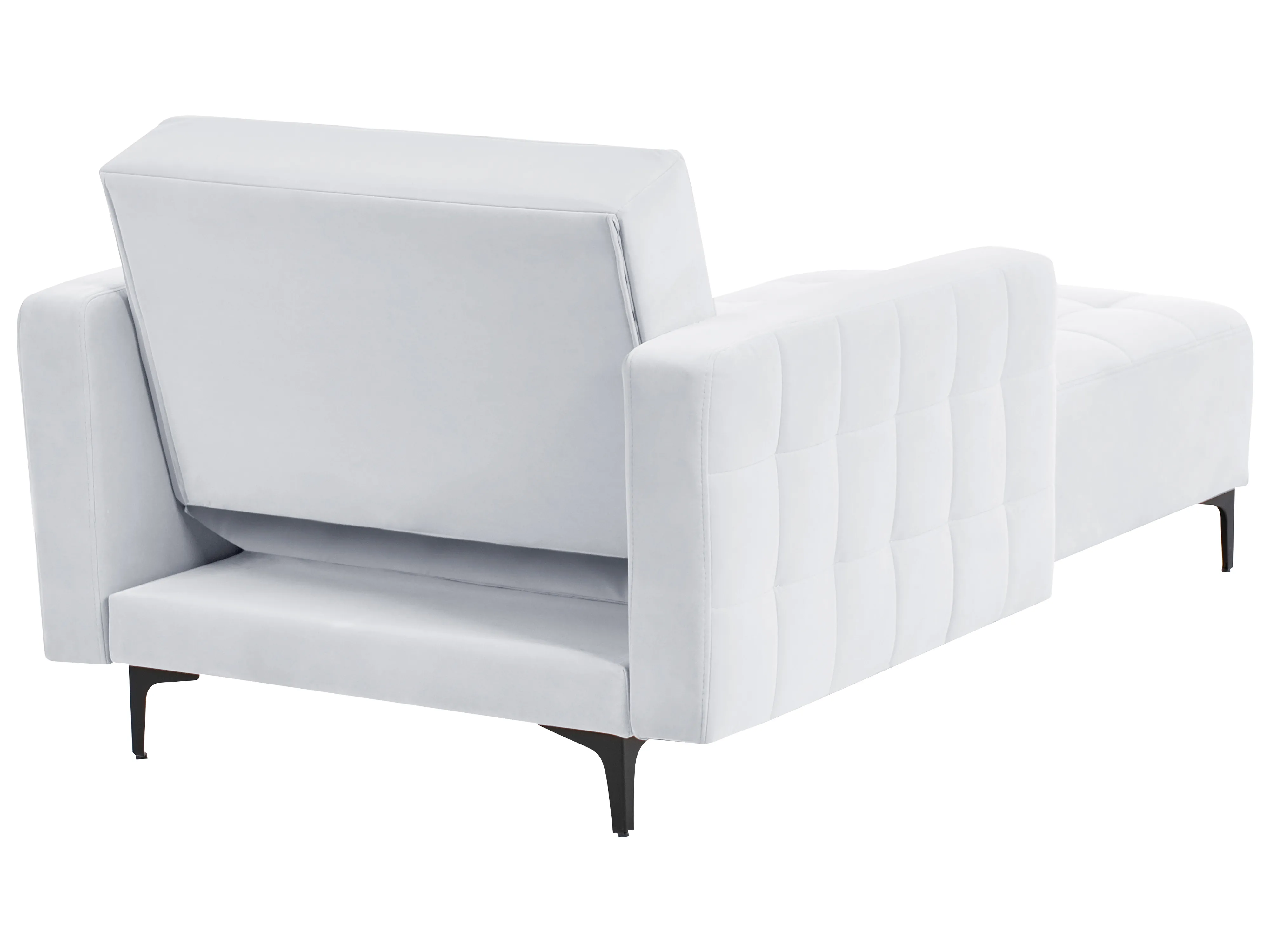 Chaise longue ABERDEEN Fluweel Lichtgrijs