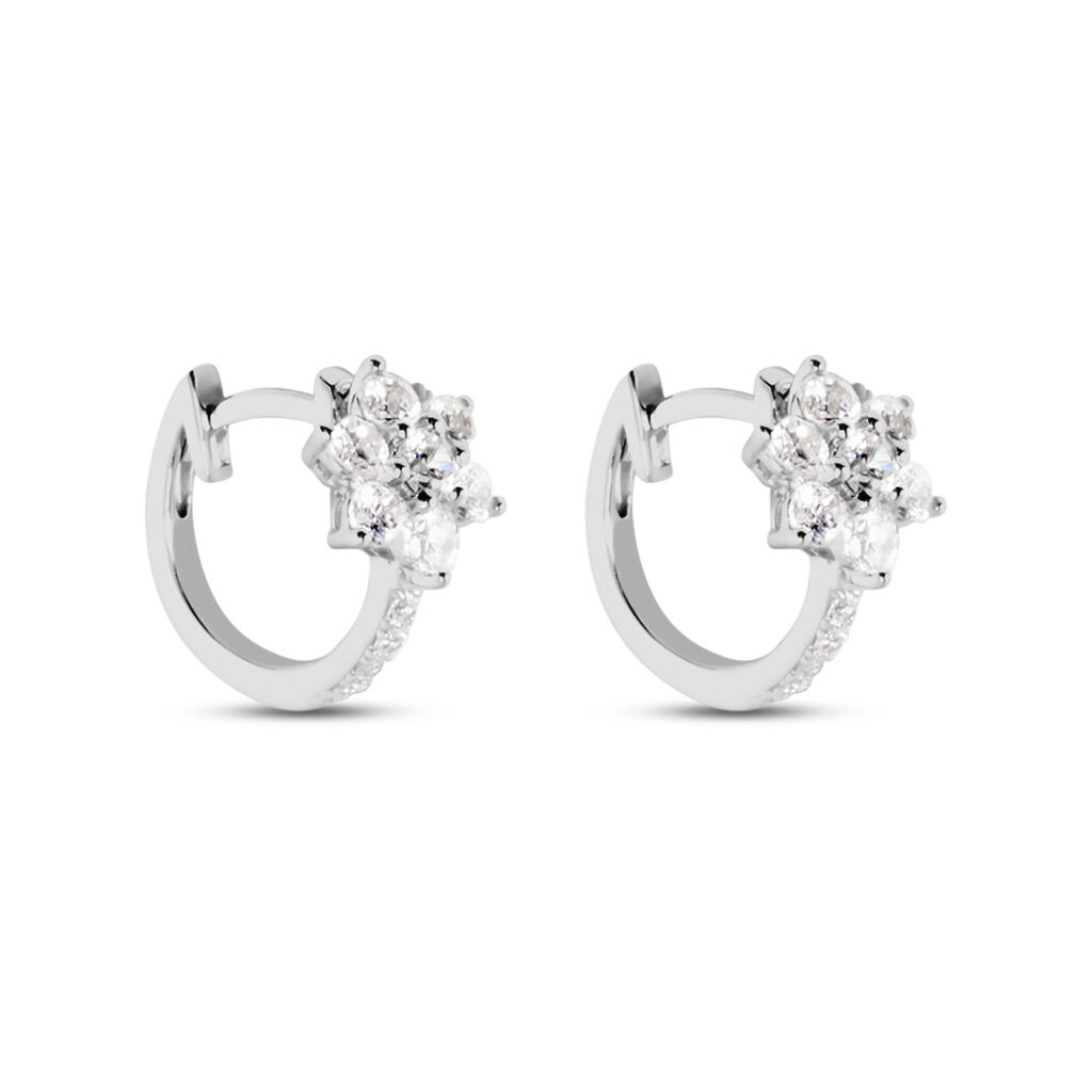 Créoles Argent Blanc Sanz Oxyde De Zirconium