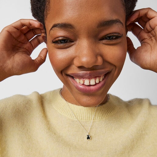 Colar Areia em prata e ônix