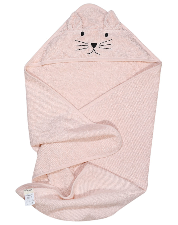 Kapuzenhandtuch KATZE (76x76) in rosa