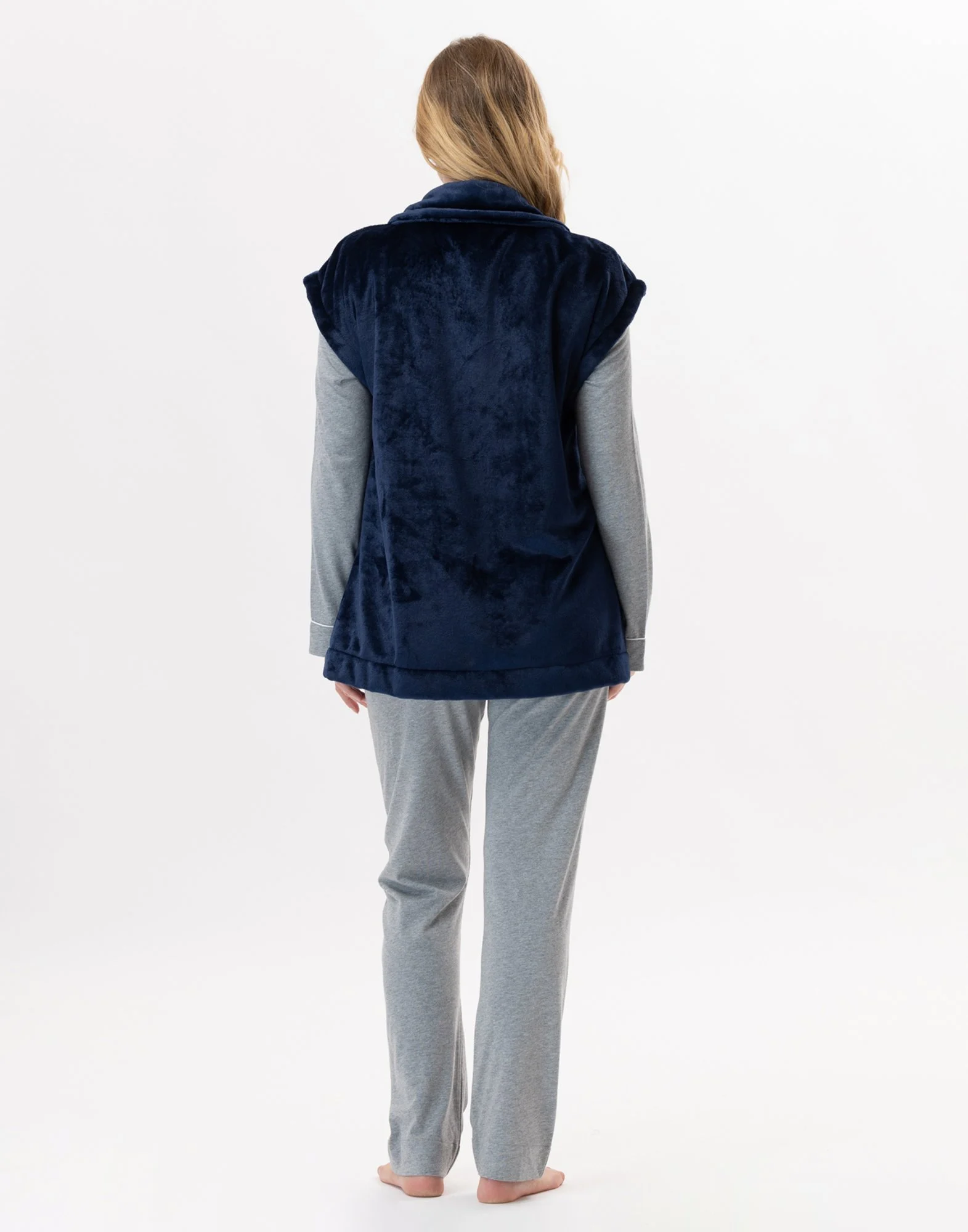 ESSENTIEL 876 - Veste en peluche flanelle | Bleu