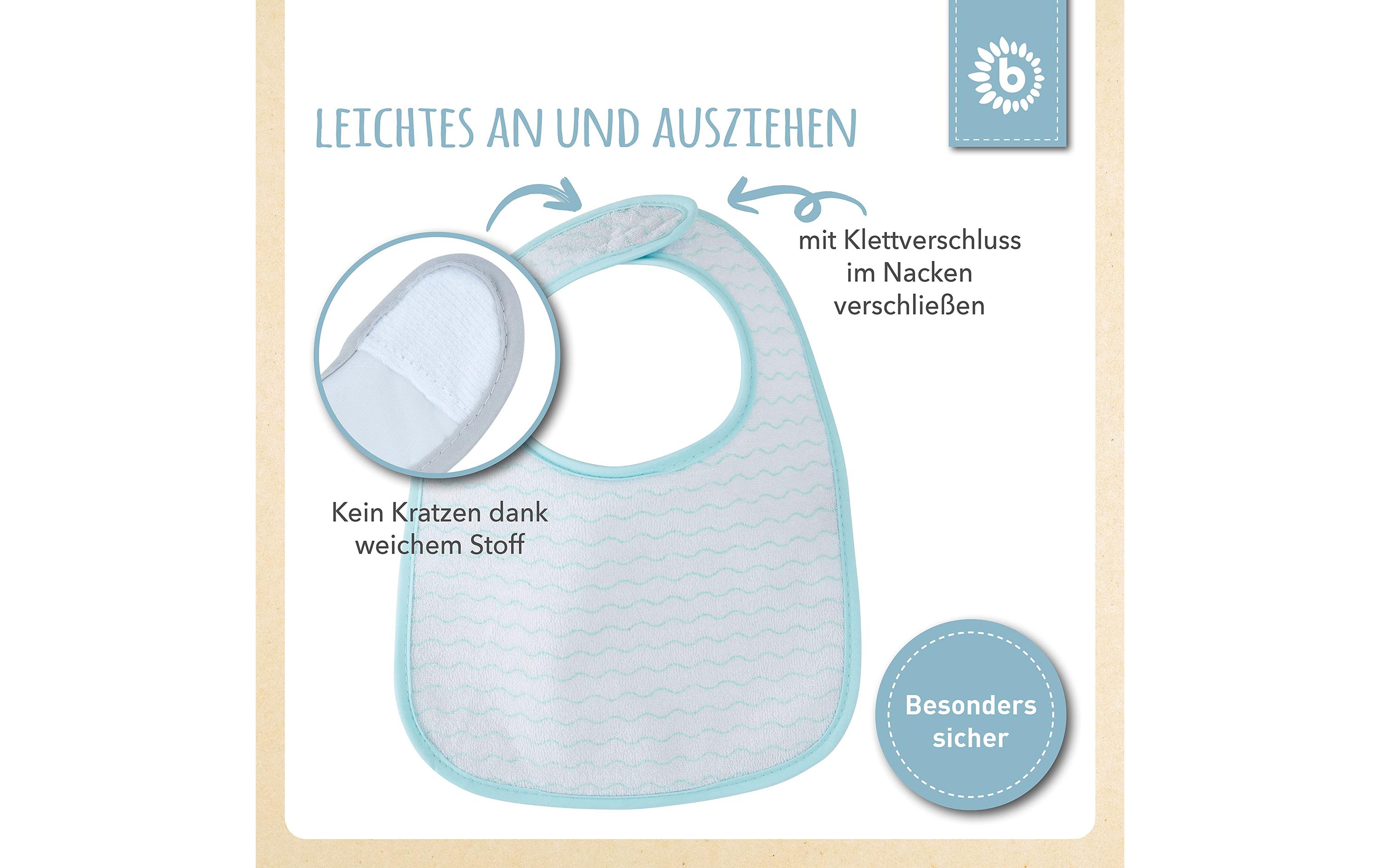 Lätzchen 10er Set, Petrol/Schiefer 30 x 21 cmLätzchen-Set