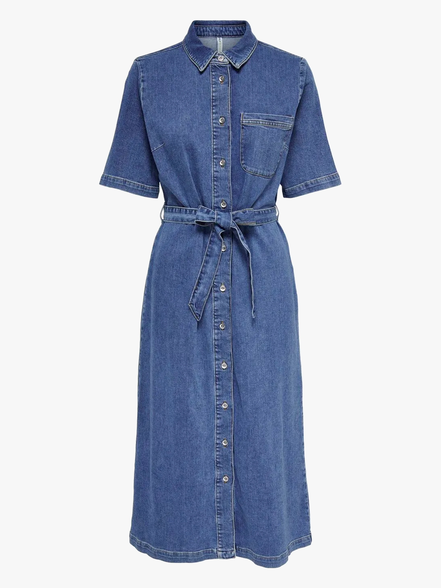 Lana Short Sleeve Long Dress Denim